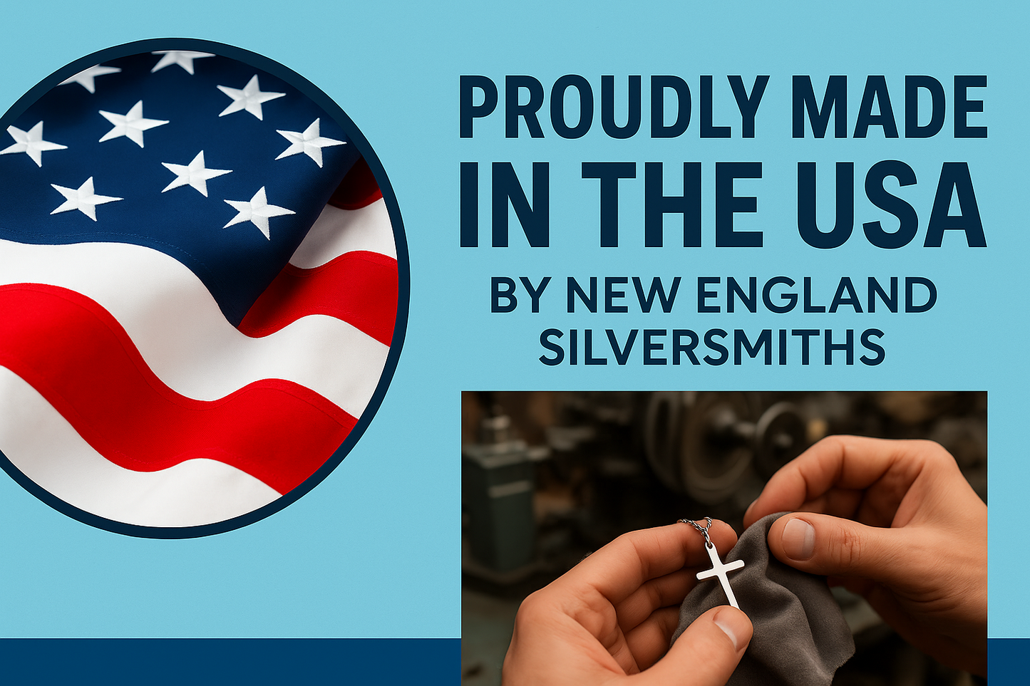 .925 Sterling Silver Divina Misericordia Medal Pendant on 24 Inch Rhodium Plated Heavy Curb Brass Chain with Lobster Claw clasp, Catholic Religious Necklace - Made in USA- Deluxe Velvet Gift Box