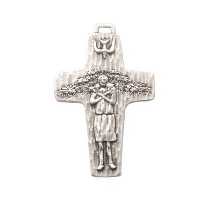 Everlasting Light Jewelry .925 Sterling Silver Papal Crucifix Medal Pendant on 24 Inch Endless Rhodium Plated Heavy Curb Chain - Catholic Religious Necklace Made in USA, Deluxe Velvet Gift Box