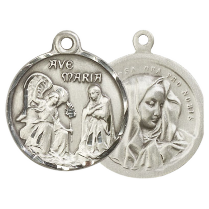 Everlasting Light Jewelry .925 Sterling Silver Saint St. Gabriel the Archangel Medal Pendant on 24 Inch Endless Rhodium Plated Heavy Curb Chain, Catholic Medal - Made in USA, Deluxe Velvet Gift Box