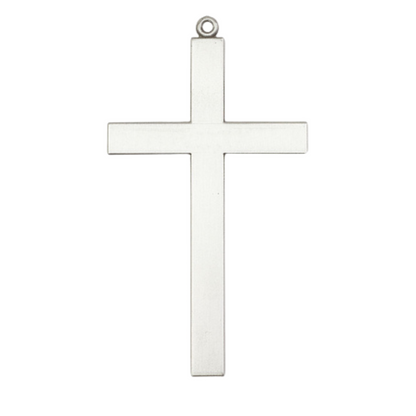 Everlasting Light Jewelry .925 Sterling Silver Cross Medal Pendant on 18 Inch Rhodium Plated Lite Curb Brass Chain - Catholic Religious Necklace Made in USA, Deluxe Velvet Gift Box