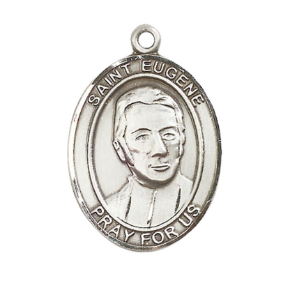 Saint St. Eugene de Mazenod Medal Necklace – Patron Saint St. of Dysfunctional Families – 24 Inch Endless Light Rhodium Plated plated Chain, Catholic Medal – Velvet Gift Box