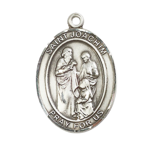 .925 Sterling Silver Saint Eustachius Medal Pendant on 24 inch Rhodium Plated Heavy Curb Brass Chain with Lobster Claw clasp, Catholic Religious Necklace -Made in USA- Deluxe Velvet Gift Box