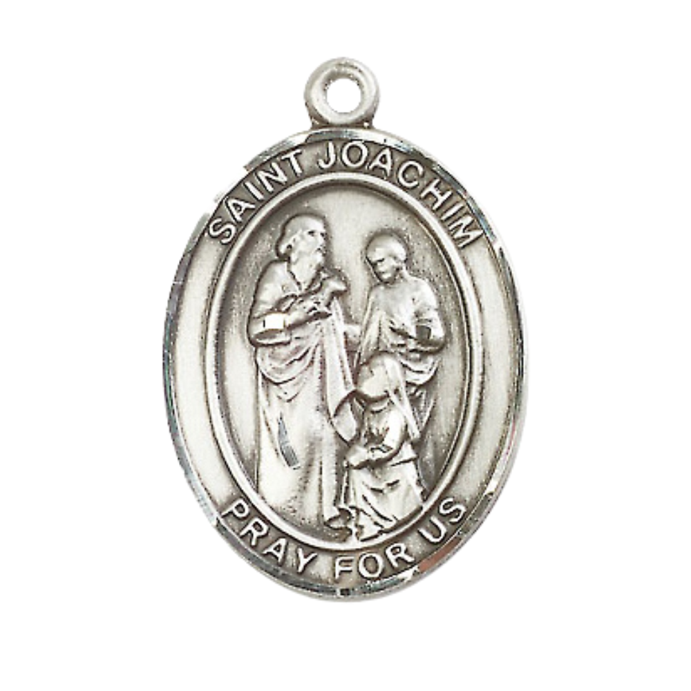 Saint Eustachius Medal Necklace– Men's Sterling Silver Pendant with 24-Inch Light Rhodium Plated Heavy Curb Chain – Patron Saint of Firefighters & Huntsmen – Velvet Gift Box Included