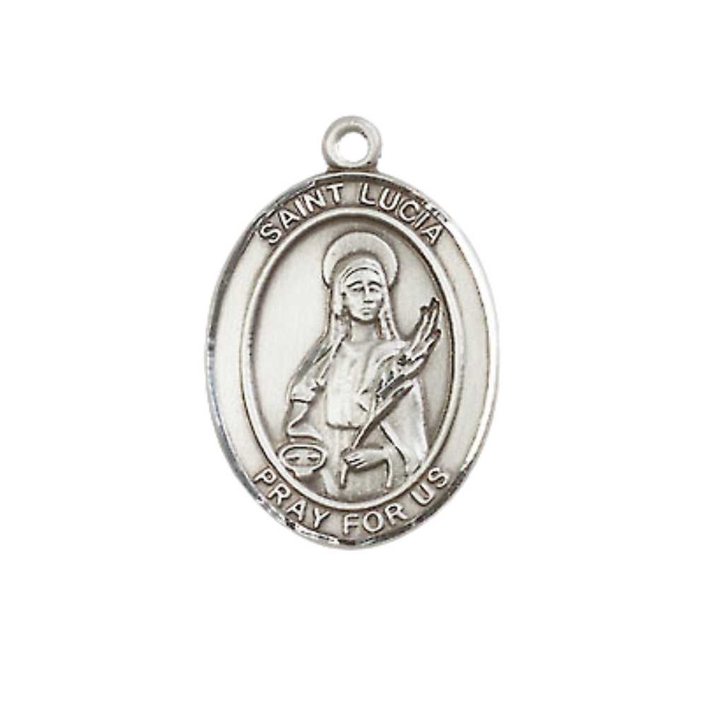 Everlasting Light Jewelry Medium Women's .925 Sterling Silver Saint St. Louis Marie de Montfort Pendant Necklace on 18- inch Rhodium- Plated Lite Curb Brass Chain – Catholic Religious Medal – Velvet Gift Box Included