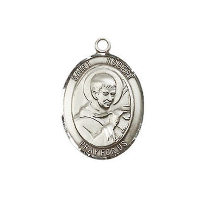 Medium Women's .925 Sterling Silver Saint St. Robert Bellarmine Pendant Necklace on 18 Inch Rhodium Plated Lite Curb Brass Chain, Catholic Medal – ¾ x ½ Medal – Patron Saint St. of Catechists – Velvet Gift Box Included