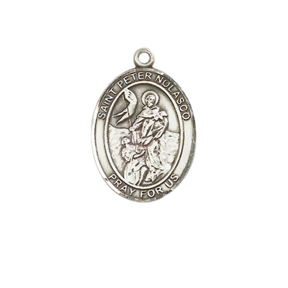 Medium Women's .925 Sterling Silver Saint Peregrine Laziosi Medal Pendant on 18 Inch Rhodium Plated Lite Curb Brass Chain with Lobster Claw Clasp, Catholic Religious Necklace - Made in USA- Velvet Gift Box