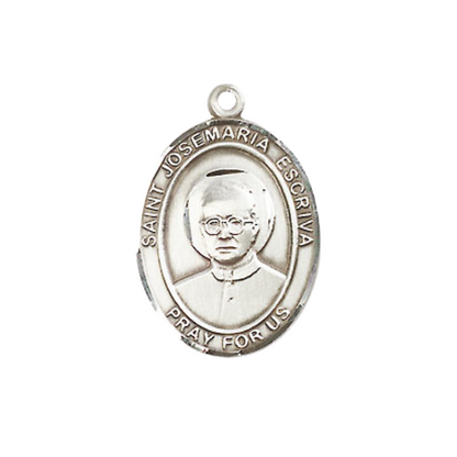 Medium Women's .925 Sterling Silver Saint St. John of God Medal Pendant on 18 Inch Rhodium Plated Lite Curb Brass Chain with Lobster Claw Clasp, Catholic Religious Necklace - Made in USA- Velvet Gift Box