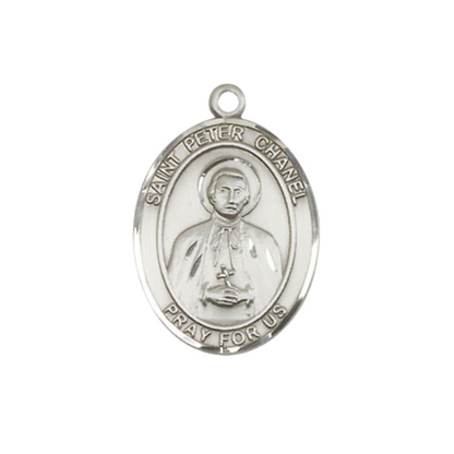 Everlasting Light Jewelry .925 Sterling Silver Saint St. Peter Chanel Medal Pendant on 18 Inch Rhodium Plated Lite Curb Brass Chain w/Lobster Claw clasp, Made in USA, Catholic Medal - Deluxe Velvet Gift Box