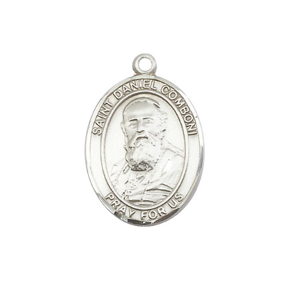 Everlasting Light Jewelry Medium Women's Pewter Saint St. Daniel Comboni Pendant Necklace on 18- inch Rhodium- Plated Lite Curb Brass Chain – 3/4- inch Medal with Lobster Claw Clasp, Catholic Medal – Velvet Gift Box Included