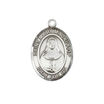 Everlasting Light Jewelry Medium Women's Pewter Saint St. Mary MacKillop Pendant Necklace on 18- inch Rhodium- Plated Lite Curb Brass Chain – 3/4- inch Medal with Lobster Claw Clasp, Catholic Medal – Velvet Gift Box Included