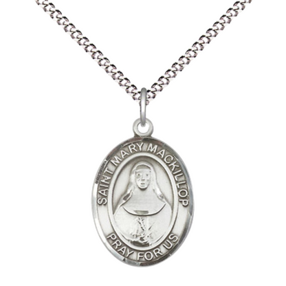 Everlasting Light Jewelry Medium Women's .925 Sterling Silver Saint St. Mary MacKillop Pendant Necklace on 18- Inch Rhodium- Plated Lite Curb Brass Chain, Catholic Medal - Patron Saint. Medal – Velvet Gift Box