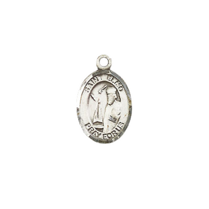 Small Sized Women's .925 Sterling Silver Saint St. Elmo Medal Pendant on 18 Inch Rhodium Plated Lite Curb Brass Chain with Lobster Claw Clasp, Catholic Religious Necklace - Made in USA- Velvet Gift Box