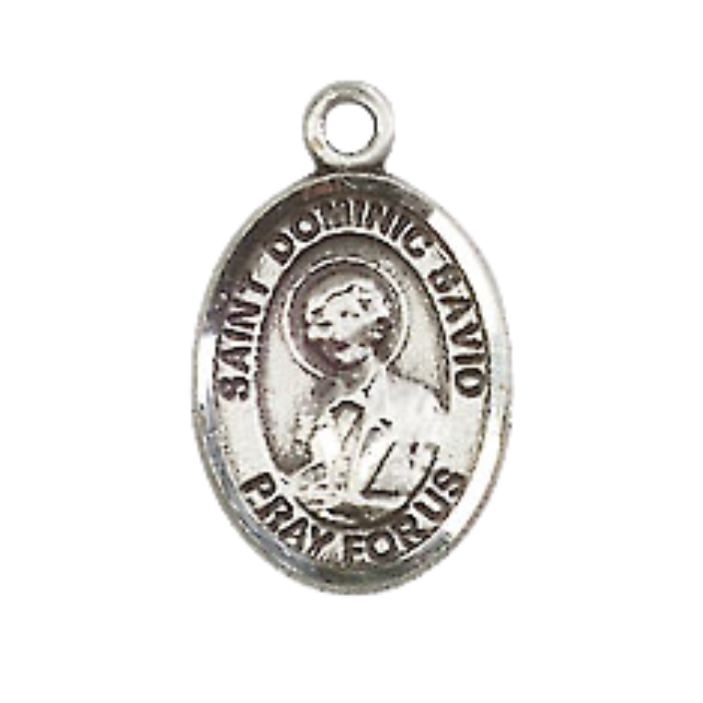 Small Sized Women's .925 Sterling Silver Saint St. Dominic Savio Medal Pendant on 18 Inch Rhodium Plated Lite Curb Brass Chain with Lobster Claw Clasp, Catholic Religious Necklace - Made in USA- Velvet Gift Box