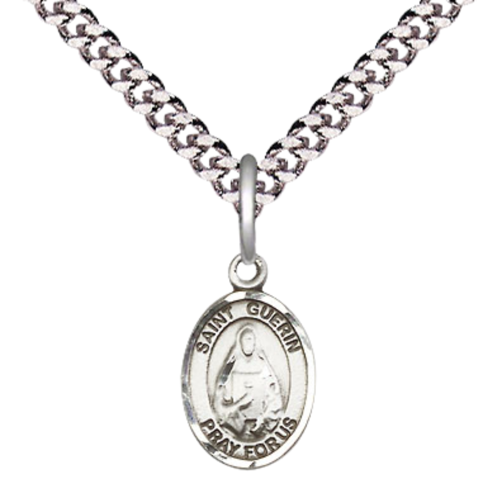 Small Sized Men's .925 Sterling Silver Saint St. Theodora Medal Pendant on 24 Inch Endless Rhodium Plated Heavy Curb Brass Chain, Catholic Religious Necklace - Made in USA- Deluxe Velvet Gift Box