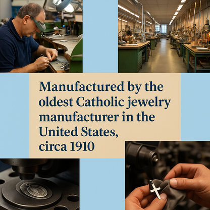 Pink Enameled Oval Fancy Edge Miraculous Medal Sterling Silver Pendant - 18 Inch Chain, Made in USA, Gift Box Included