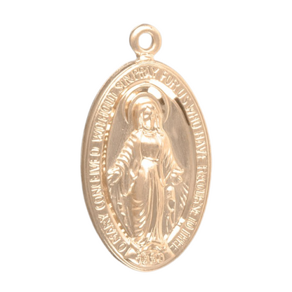 Miraculous Medal 16kt Gold Over Sterling Silver Pendant — 18" Chain, Gift Box