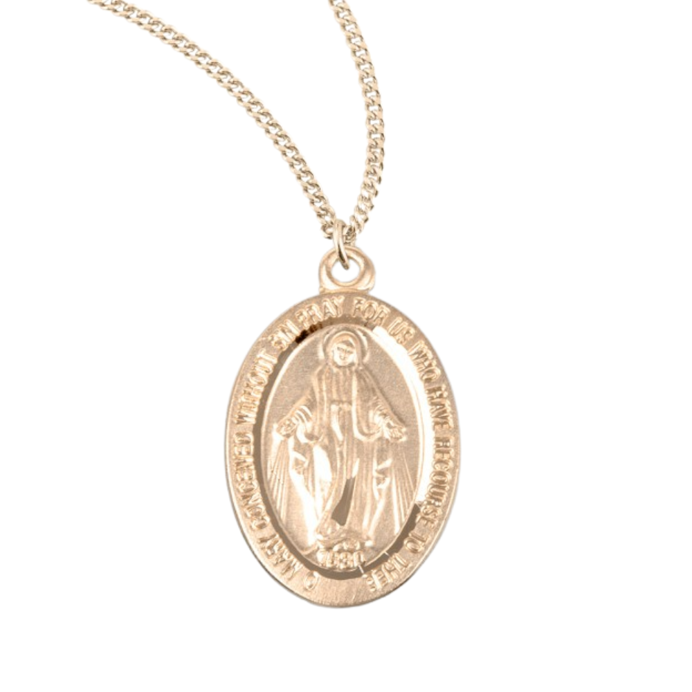 Gold Plated Sterling Silver Miraculous Medal, Catholic Gift, Made in USA