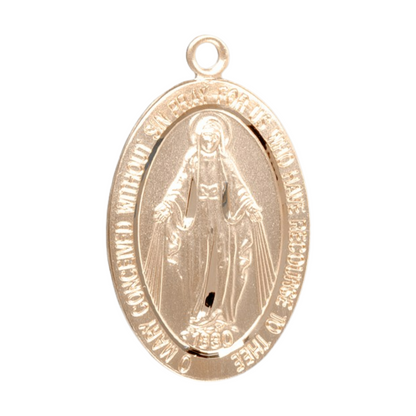 Miraculous Medal 16kt Gold over Sterling Silver Pendant — 20" Chain, Gift Box