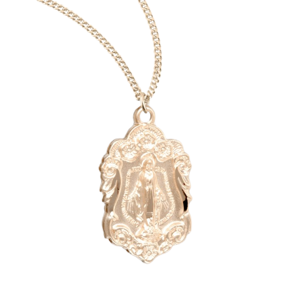 Gold Plated Sterling Silver Miraculous Medal, Catholic Gift, Made in USA