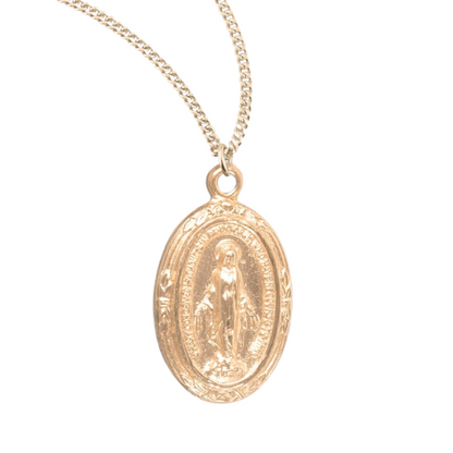Gold Plated Sterling Silver Miraculous Medal, Catholic Gift, Made in USA