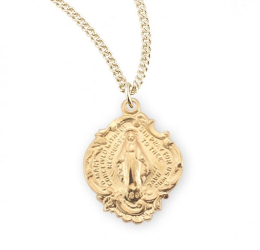 Gold Plated Sterling Silver Miraculous Medal, Catholic Gift, Made in USA