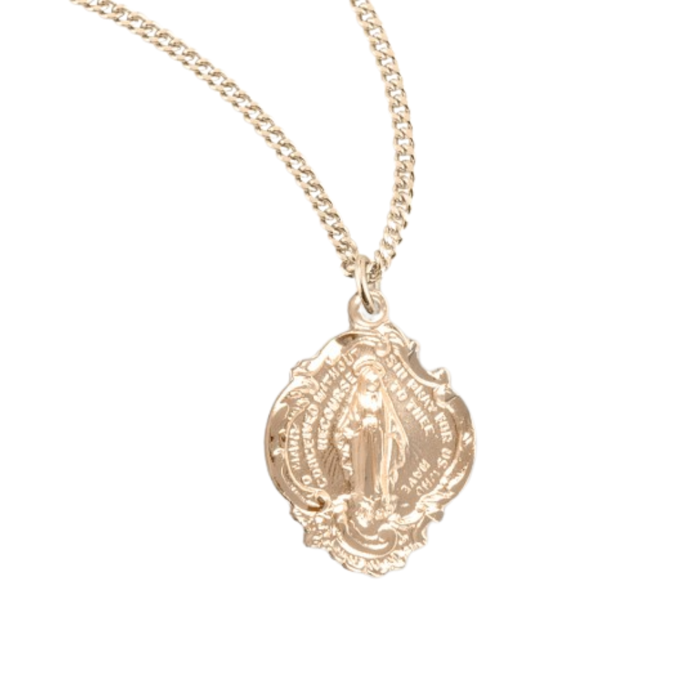Gold Plated Sterling Silver Miraculous Medal, Catholic Gift, Made in USA