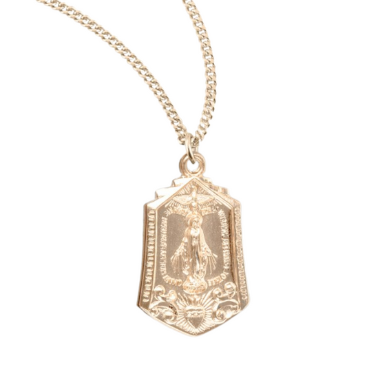Gold Plated Sterling Silver Miraculous Medal, Catholic Gift, Made in USA