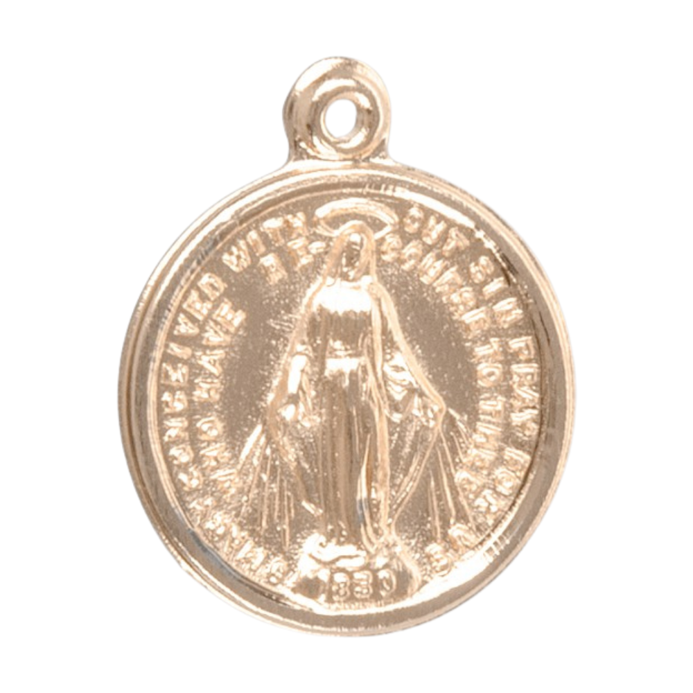 Miraculous Medal 16kt Gold over Sterling Silver Pendant — 18" Chain, Gift Box