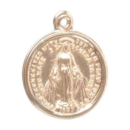 Miraculous Medal 16kt Gold over Sterling Silver Pendant — 18" Chain, Gift Box