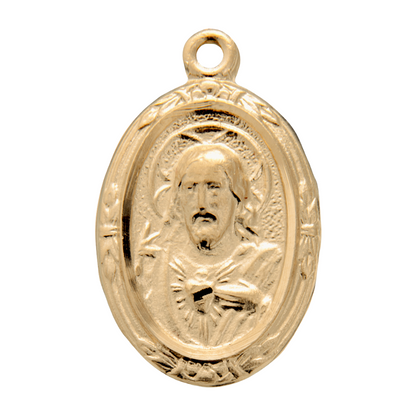 Scapular Medal Gold Over Sterling Silver Pendant — 18" Chain, Gift Box Included
