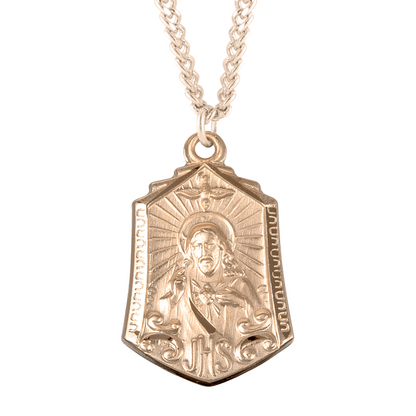Gold Plated Sterling Silver Scapular Medal, Catholic Gift, Made in USA