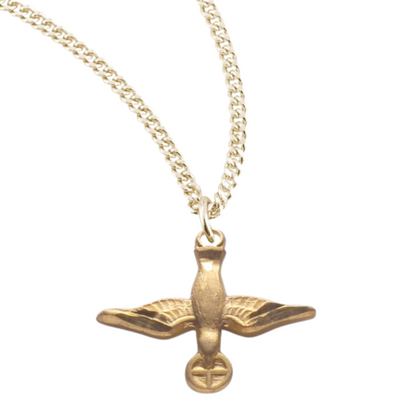 16kt Plated Sterling Silver Sterling Two-Toned Tapered Crucifix Pendant Necklace, 18 Gold Plated Stainless Steel Chain - Made in USA - Deluxe Velvet Gift Box