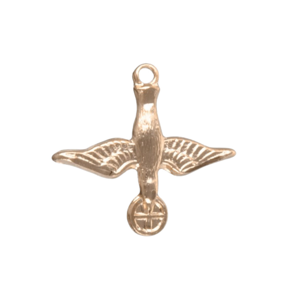 16kt Plated Sterling Silver Sterling Two-Toned Tapered Crucifix Pendant Necklace, 18 Gold Plated Stainless Steel Chain - Made in USA - Deluxe Velvet Gift Box