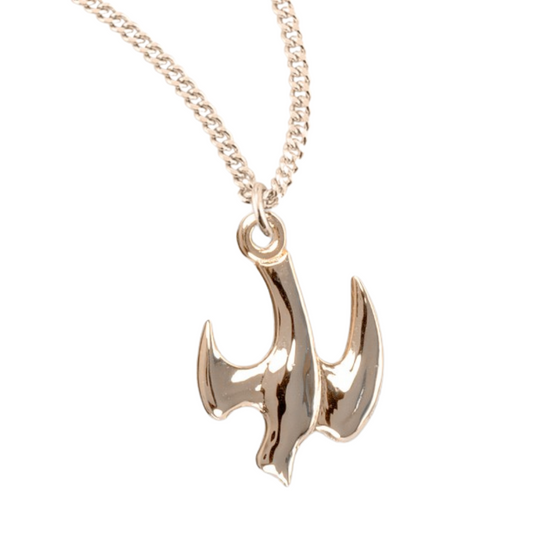 16kt Plated Sterling Silver Holy Spirit Medal Pendant Necklace, 16 Gold Plated Stainless Steel Chain - Made in USA - Deluxe Velvet Gift Box