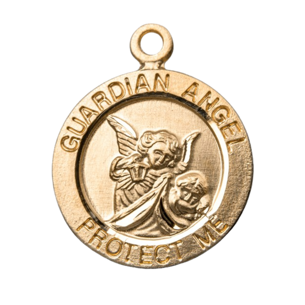 Guardian Angel 16kt Gold Over Sterling Silver Necklace — 18" Chain, Gift Box