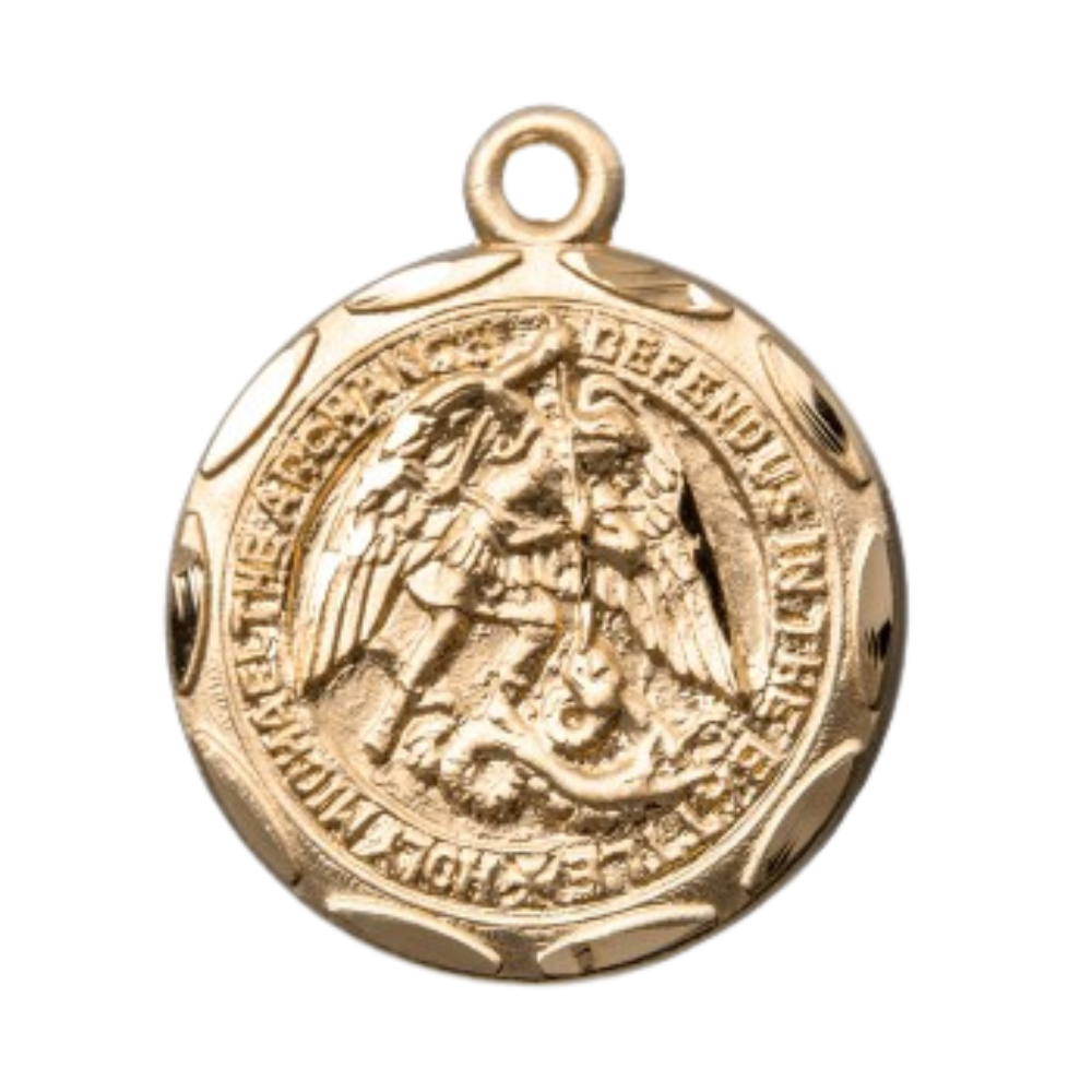 St. Michael Gold Over Sterling Silver Medal — 18" Chain, Gift Box Included