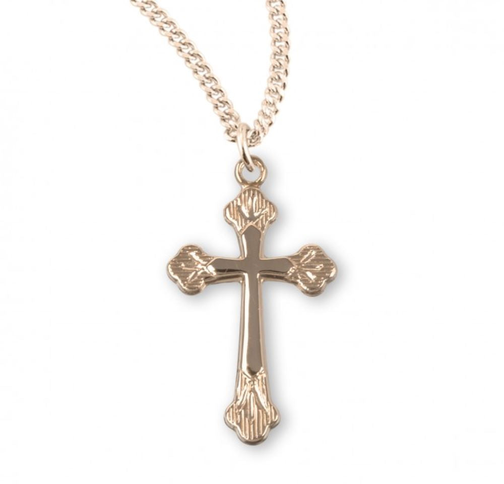 Gold Plated Sterling Silver Cross, Catholic Gift, Made in USA