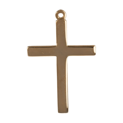 Plain Cross 16kt Gold Over Sterling Silver Pendant — 20" Chain, Gift Box