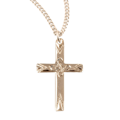 Gold Plated Sterling Silver Cross, Catholic Gift, Made in USA