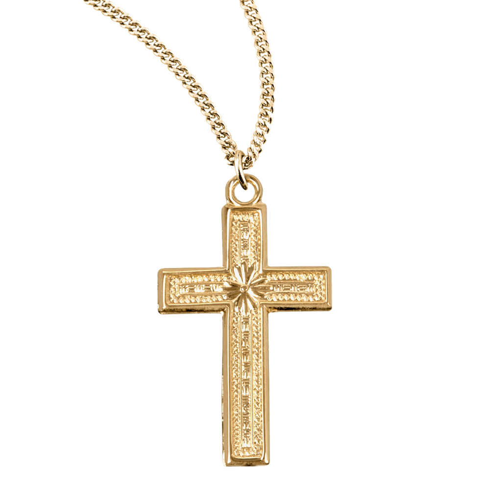 Gold Plated Sterling Silver Cross, Catholic Gift, Made in USA