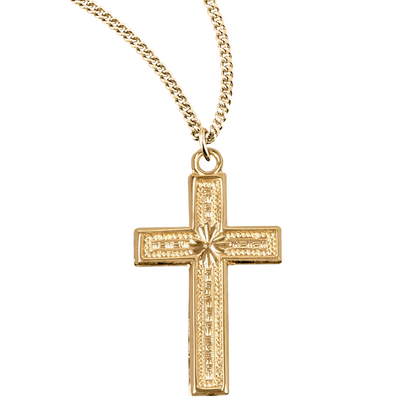 Gold Plated Sterling Silver Cross, Catholic Gift, Made in USA