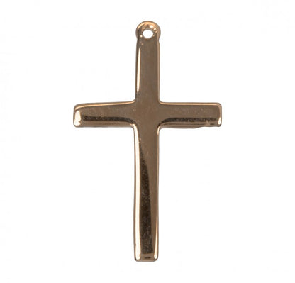 High Polished Cross 16kt Gold Over Sterling Silver Pendant — 18" Chain, Gift Box