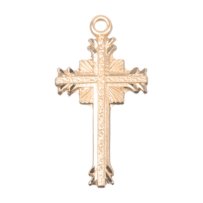 Flare Tipped Cross 16kt Gold over Sterling Silver — 18" Chain, Made in USA, Gift Box