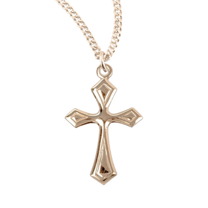 Gold Plated Sterling Silver Cross, Catholic Gift, Made in USA