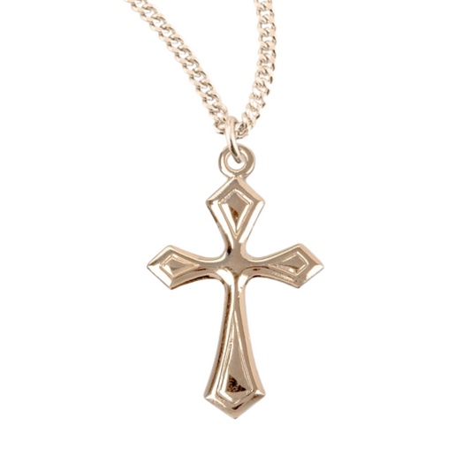 Gold Plated Sterling Silver Cross, Catholic Gift, Made in USA