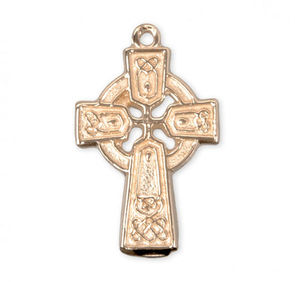 Irish Celtic Cross Pendant Gold Plated Sterling Silver Necklace — 18" Chain