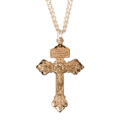 Gold Plated Sterling Silver "Pardon" Crucifix, Catholic Gift, Made in USA