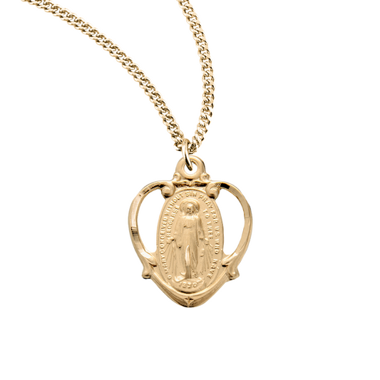 Gold Plated Sterling Silver Miraculous Medal, Catholic Gift, Made in USA