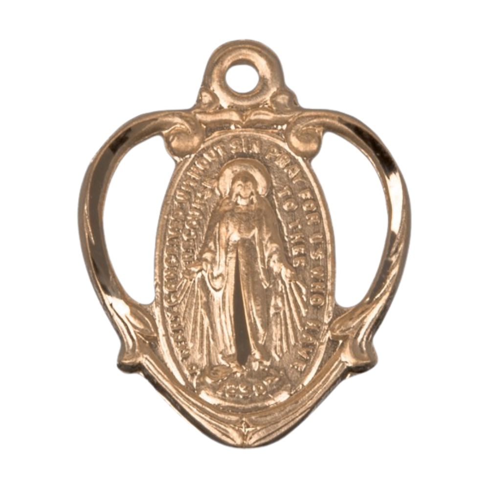 Miraculous Medal 16kt Gold Over Sterling Silver Pendant — 18" Chain, Made in USA