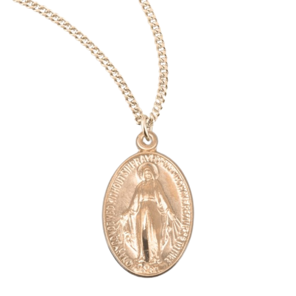 Gold Plated Sterling Silver Miraculous Medal, Catholic Gift, Made in USA